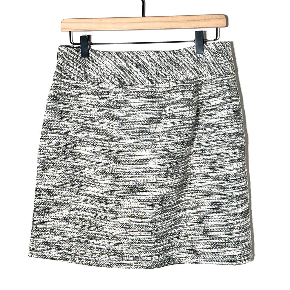 Loft black and white tweed straight pencil skirt size 8  B170 - Picture 5 of 5